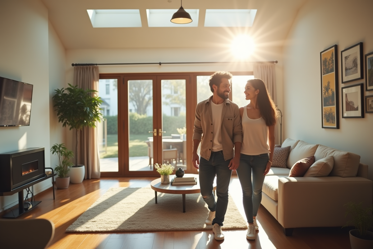 Jeune couple explore leur nouvelle maison à Dinan
